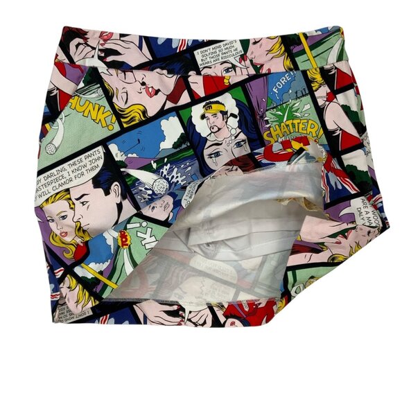 Loudmouth Ladies Golf Shank Skort 8 Comic Strip Golfer Pickleball - Picture 10 of 13